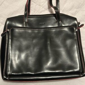 Lodis Bag | Black Leather Laptop Bag